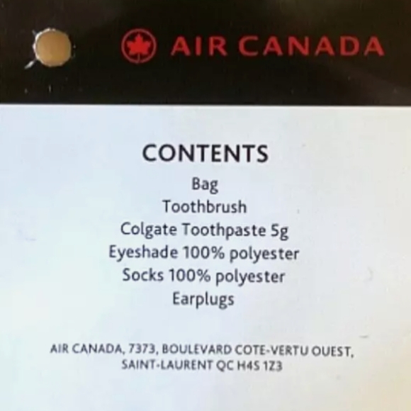 Air Canada Amenity Kit Business Class UNUSED Full Travel Bag Pouch Black - Picture 2 of 9